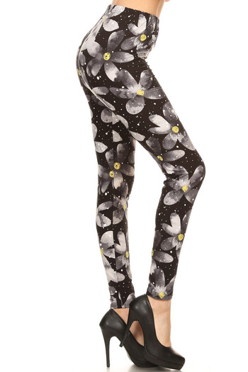Wholesale Buttery Smooth Evening Snow Daisy Leggings