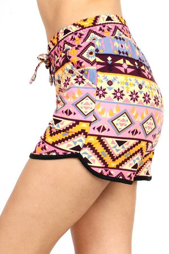 Wholesale Buttery Soft Pink Desert Tribal Dolphin Shorts