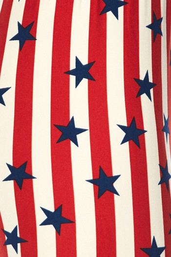 Wholesale Buttery Soft Vertical Stripes USA Flag Kids Leggings