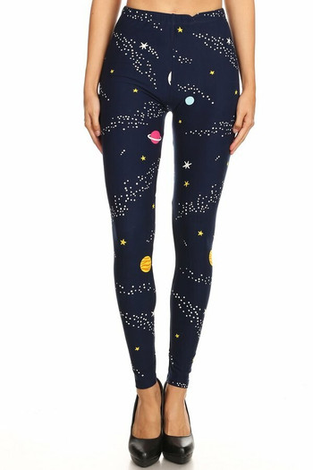 Wholesale Buttery Soft Outer Space Plus Size Leggings