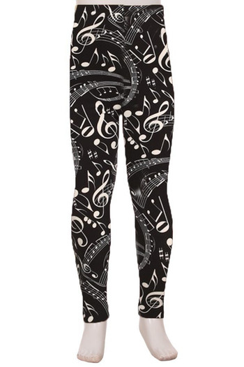Wholesale Buttery Soft Music Note Kid's Leggings