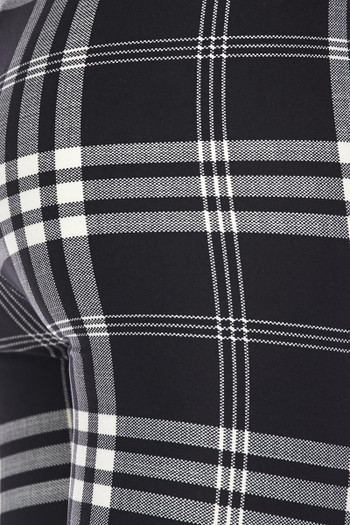 Wholesale Buttery Soft Black and White Plaid Kids Leggings