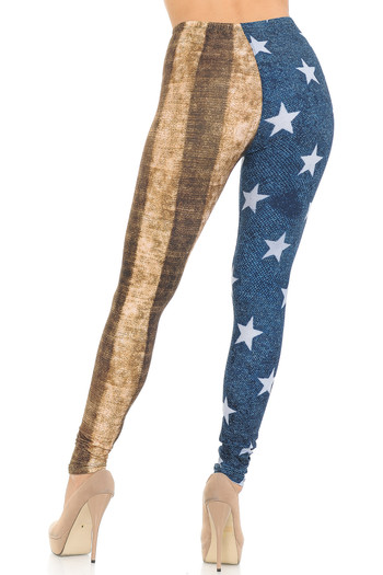 Wholesale Creamy Soft Vintage USA Flag Extra Small Leggings - USA Fashion™