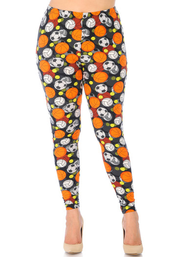 Wholesale Buttery Soft Sports Ball Plus Size Leggings