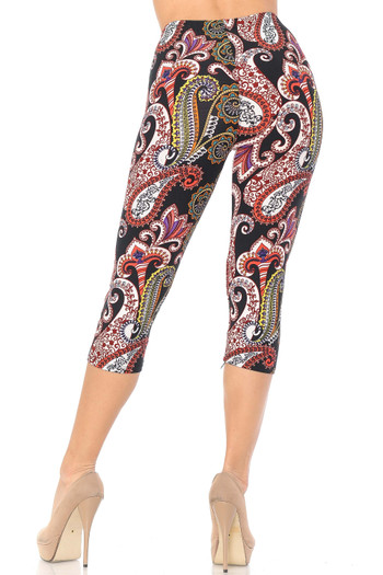 Wholesale Buttery Smooth Raspberry Paisley Capris