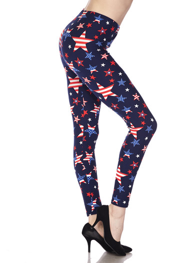 Wholesale Buttery Smooth USA Stars Leggings