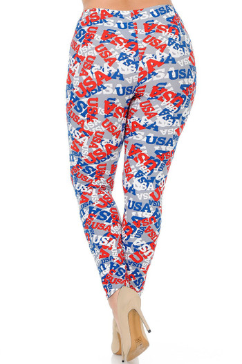 Wholesale Buttery Soft All Over USA Plus Size Leggings