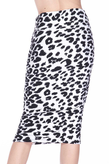 Wholesale Buttery Soft Ivory Spotted Leopard Pencil Skirt