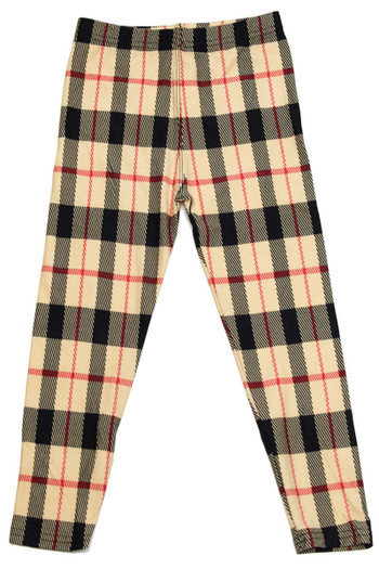Wholesale Buttery Soft Smooth Plaid Kids Leggings