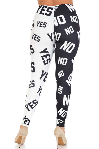 Wholesale Creamy Soft Yes and No Plus Size Leggings - By USA Fashion™