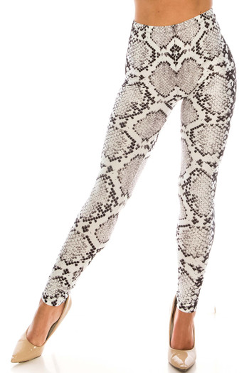 Wholesale Creamy Soft Ivory Python Leggings - USA Fashion™