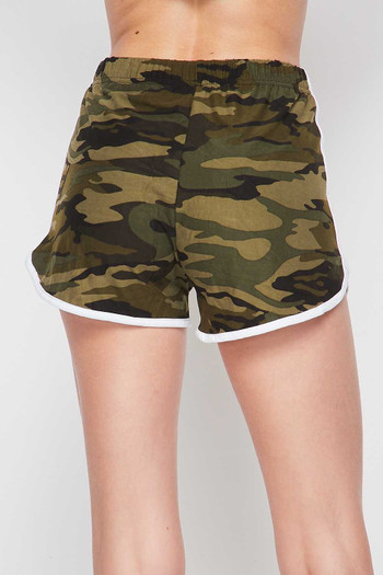Wholesale Buttery Smooth Green Camouflage Plus Size Dolphin Shorts