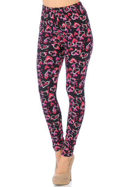 Wholesale Buttery Soft Double Heart Leggings Wholesale Buttery Soft Double Heart Leggings