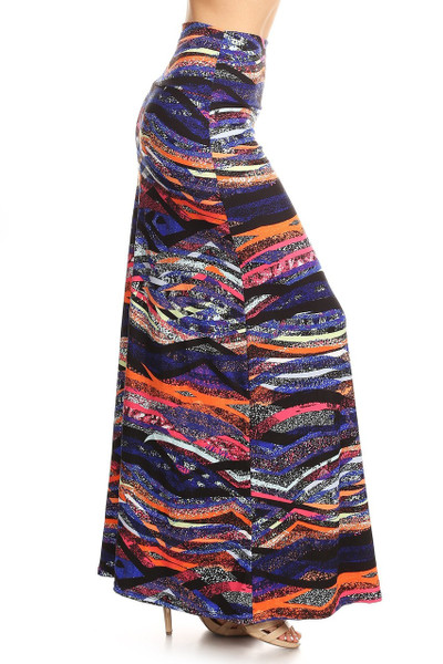 Wholesale Buttery Soft Bands of Color Maxi Skirt Wholesale Buttery Soft Bands of Color Maxi Skirt