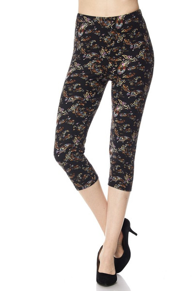 Wholesale Buttery Soft Lavish Paisley Capris Wholesale Buttery Soft Lavish Paisley Capris