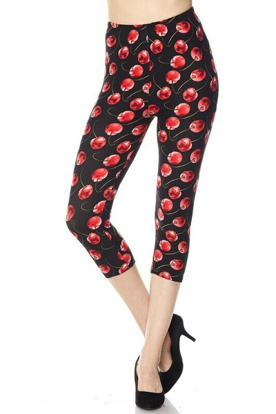 Wholesale Buttery Soft Wild Cherry Plus Size Capris Wholesale Buttery Soft Wild Cherry Plus Size Capris