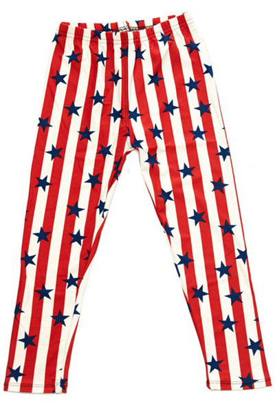 Wholesale Buttery Soft Vertical Stripes USA Flag Kids Leggings Wholesale Buttery Soft Vertical Stripes USA Flag Kids Leggings