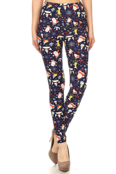 Wholesale Buttery Soft Santa Claus Medley Plus Size Leggings Wholesale Buttery Soft Santa Claus Medley Plus Size Leggings