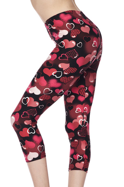 Wholesale Buttery Soft Cute Cartoon Hearts Capris Wholesale Buttery Soft Cute Cartoon Hearts Capris
