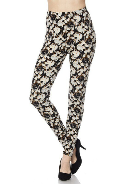 Wholesale Buttery Soft Ivory Petals Plus Size Leggings Wholesale Buttery Soft Ivory Petals Plus Size Leggings