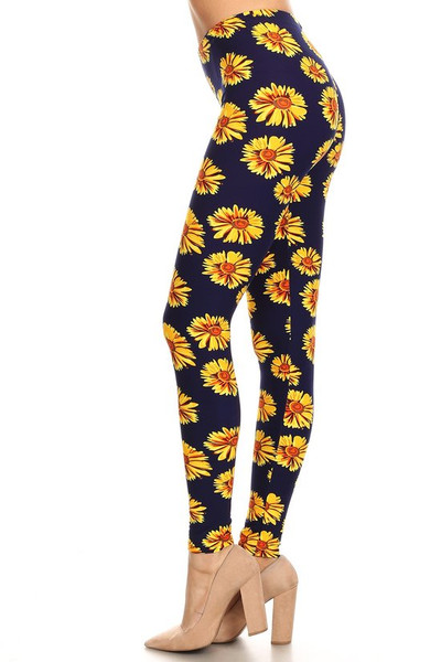Wholesale Buttery Soft Summer Daisy Leggings Wholesale Buttery Soft Summer Daisy Leggings