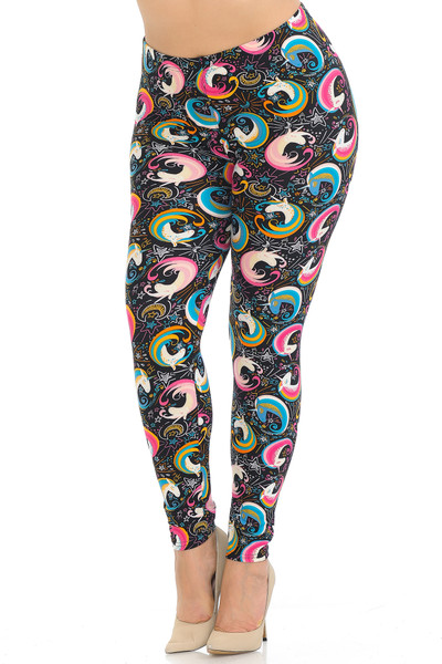 Wholesale Buttery Soft Groovy Hip Unicorn Plus Size Leggings Wholesale Buttery Soft Groovy Hip Unicorn Plus Size Leggings