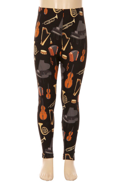 Wholesale Buttery Soft Musical Instrument Kids Leggings Wholesale Buttery Soft Musical Instrument Kids Leggings