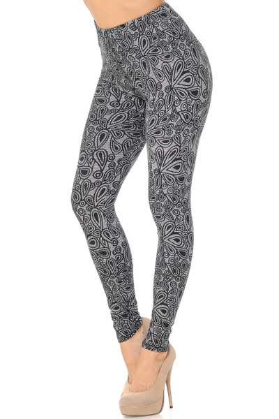 Wholesale Buttery Soft Floral Netted Petal Leggings Wholesale Buttery Soft Floral Netted Petal Leggings