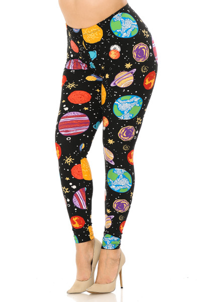 Wholesale Buttery Soft Planets in Space Plus Size Leggings Wholesale Buttery Soft Planets in Space Plus Size Leggings