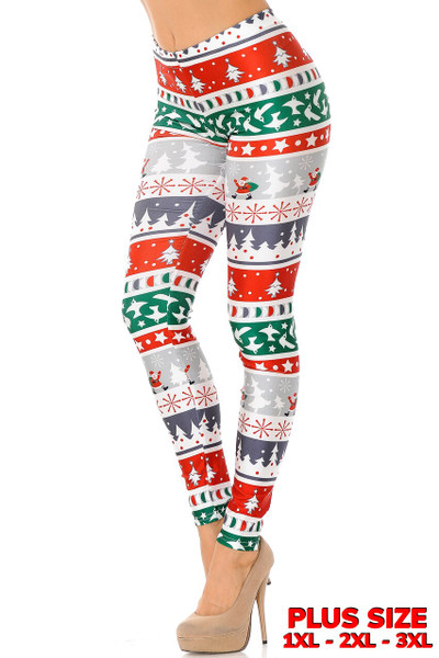 Wholesale Festive Holiday Country Christmas Plus Size Leggings Wholesale Festive Holiday Country Christmas Plus Size Leggings