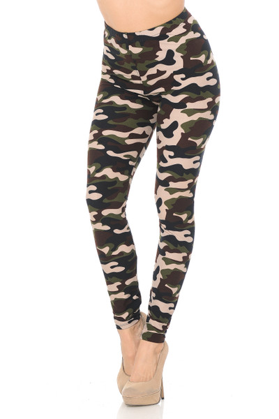 Wholesale Buttery Soft Flirty Camouflage High Waist Plus Size Leggings Wholesale Buttery Soft Flirty Camouflage High Waist Plus Size Leggings