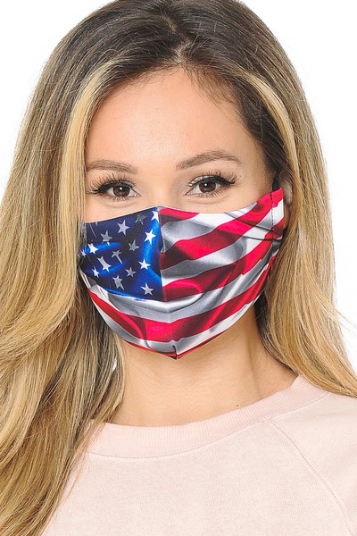 USA Flag Graphic Print Face Mask USA Flag Graphic Print Face Mask