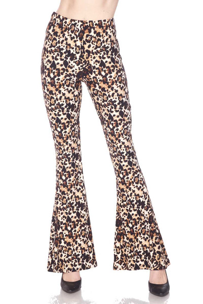 Wholesale Buttery Soft Metro Leopard Bell Bottom Leggings Wholesale Buttery Soft Metro Leopard Bell Bottom Leggings