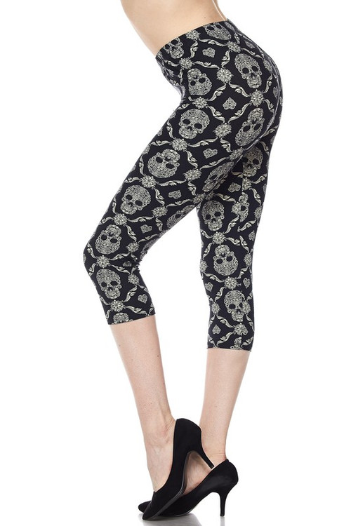 Wholesale Buttery Soft Skull Mandala Capris Wholesale Buttery Soft Skull Mandala Capris