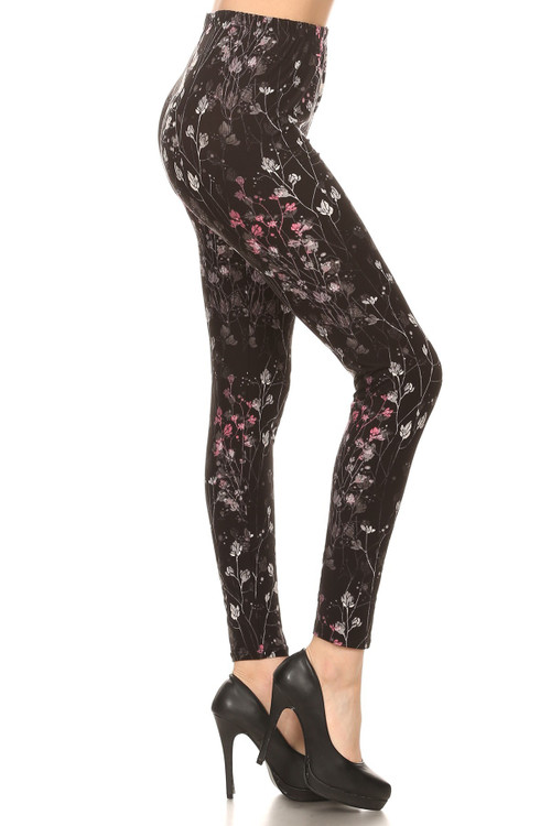 Wholesale Buttery Soft Dainty Floral Blossom Leggings