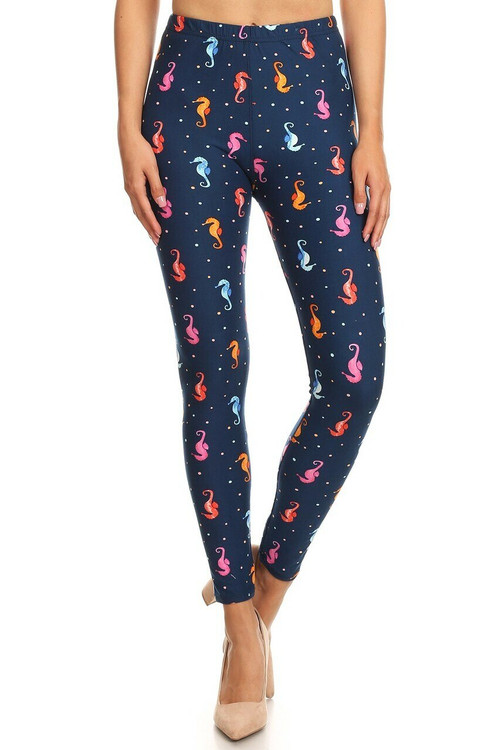 Wholesale Buttery Smooth Cute Seahorse Plus Size Leggings - LIMITED EDITION