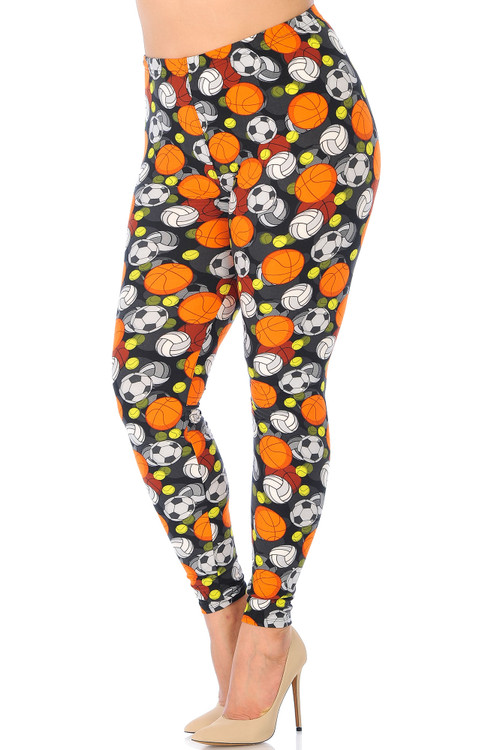 Wholesale Buttery Soft Sports Ball Plus Size Leggings