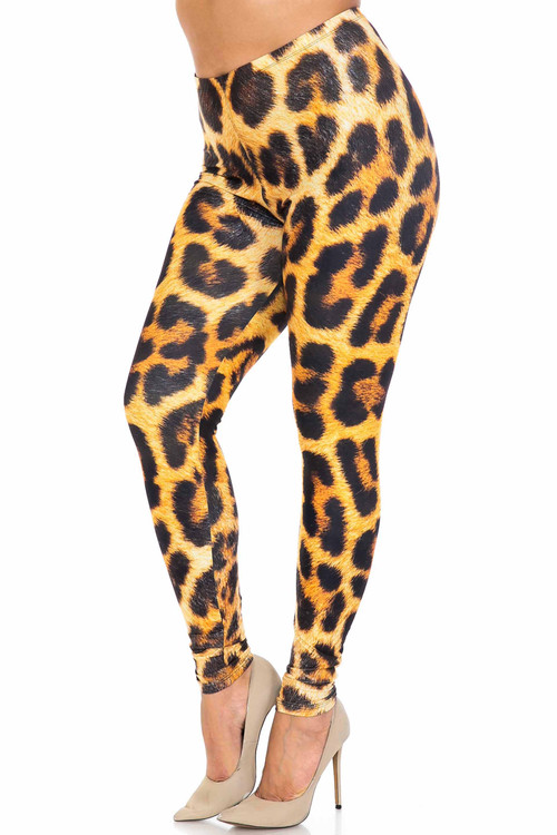 Wholesale Creamy Soft Spotted Panther Extra Plus Size Leggings - 3X-5X - USA Fashion™