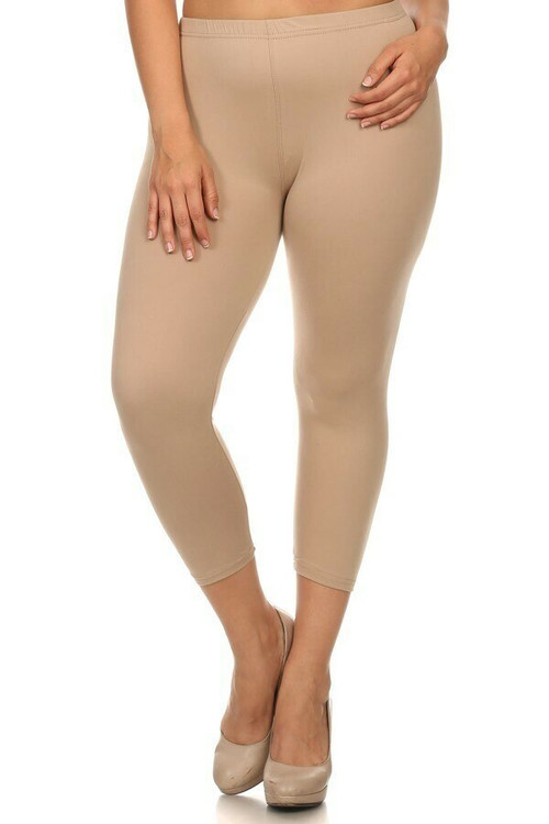 Wholesale Buttery Soft Basic Solid Extra Plus Size Capris - 3X-5X - New Mix