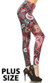 Wholesale Buttery Smooth Jazzy Burgundy Paisley Plus Size Leggings