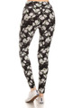 Wholesale Buttery Soft White Floral Bunch High Waist Plus Size Leggings