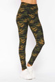 Wholesale Buttery Soft Olive Green Camouflage High Waist Leggings