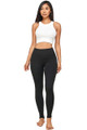 Solid High Waisted Black Workout Buttery Smooth Leggings with Side Pockets