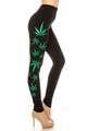 Wholesale High Waisted Marijuana Leaf Seamless Leggings