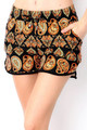 Wholesale Buttery Soft Golden Empress Paisley Dolphin Shorts