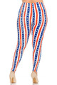 Wholesale Buttery Soft Plus Size Vertical Stars and Stripes Leggings