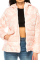 Wholesale Women's Pink and White Swirl Winter Puffer Down Jacket