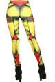 Back side image of Wholesale Graphic Printed Comic Muscle Leggings