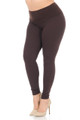Wholesale Buttery Smooth Basic Solid High Waisted Plus Size Leggings - 5 Inch - New Mix