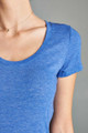 Wholesale Open Scoop Neck Short Sleeve Basic T-Shirt 